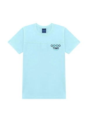 Ddk - Conjunto Juvenil Camiseta com Recorte  Azul - DDK