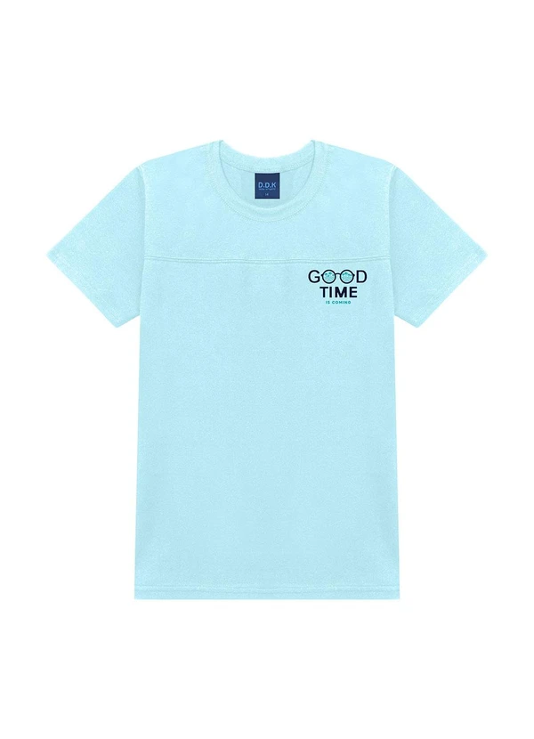 Ddk - Conjunto Juvenil Camiseta com Recorte  Azul