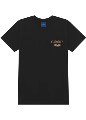 Ddk - Conjunto Juvenil Camiseta com Recorte  Preto - DDK