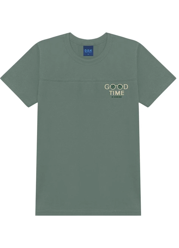 Ddk - Conjunto Juvenil Camiseta com Recorte  Verde