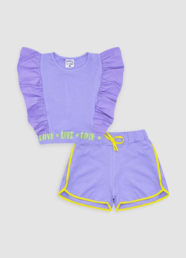 Turminha - Conjunto Juvenil Feminino Cotton Roxo