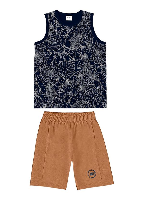 Rovi Kids - Conjunto Juvenil Menino Meia Malha Azul