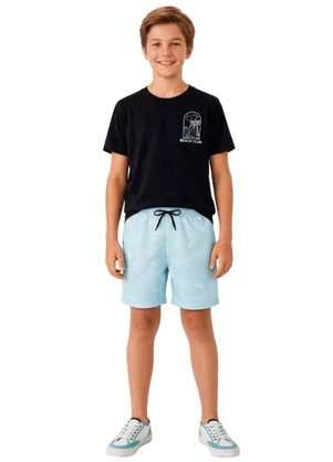 Rosa Azul - Conjunto Juvenil Menino Verão Beach Club Preto - ROSA AZUL