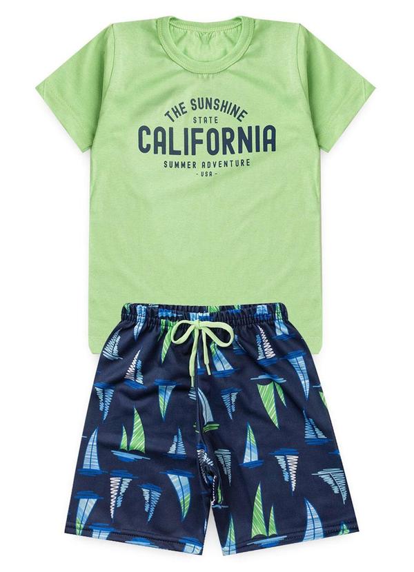 Rosa Azul - Conjunto Juvenil Menino Verão California Verde
