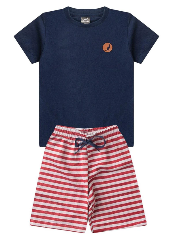 Rosa Azul - Conjunto Juvenil Menino Verão Minimalista Azul