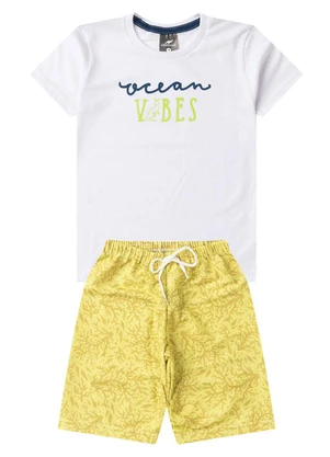 Rosa Azul - Conjunto Juvenil Menino Verão Ocean Vibes Branco - ROSA AZUL