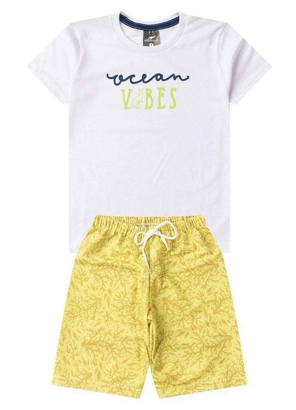 Rosa Azul - Conjunto Juvenil Menino Verão Ocean Vibes Branco