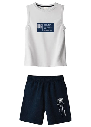 Carinhoso - Conjunto Keep Moving Forward em Moletinho Branco - CARINHOSO