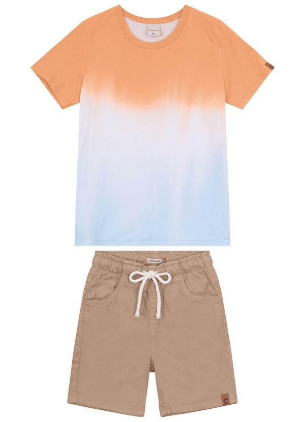 Carinhoso - Conjunto Laranja Comfort Tie Dye Menino