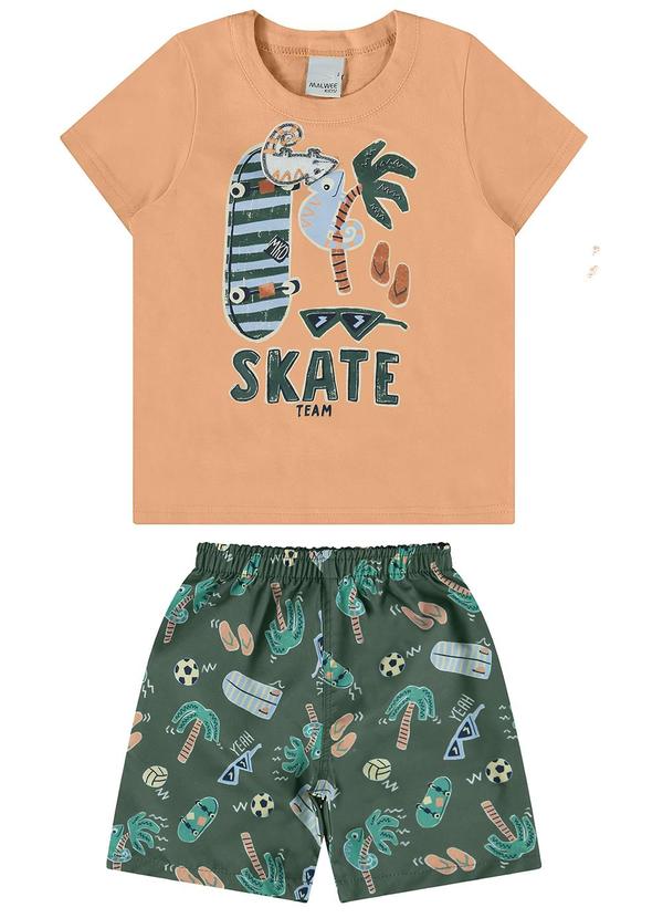 Malwee Kids - Conjunto Laranja Skate Microfibra Menino