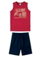 Malwee Kids - Conjunto Dinossauro em Moletinho Verde Menta - variação: Vermelho