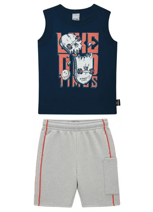 Malwee Kids - Conjunto Like Old Times em Moletinho Azul - MALWEE KIDS