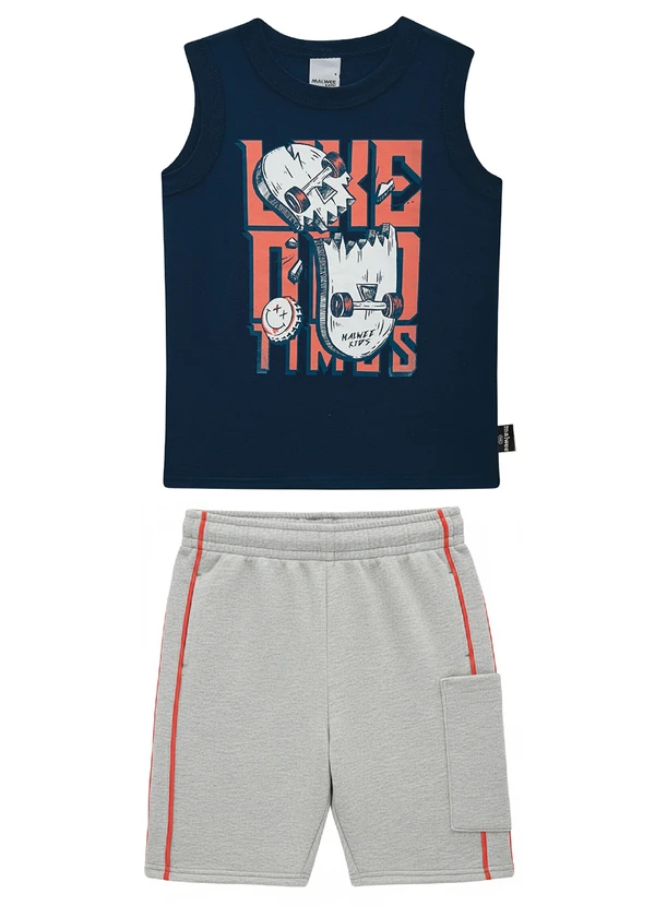 Malwee Kids - Conjunto Like Old Times em Moletinho Azul 1