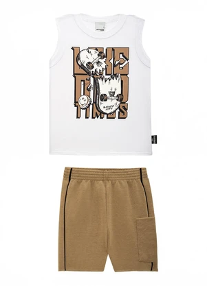 Malwee Kids - Conjunto Like Old Times em Moletinho Branco - MALWEE KIDS