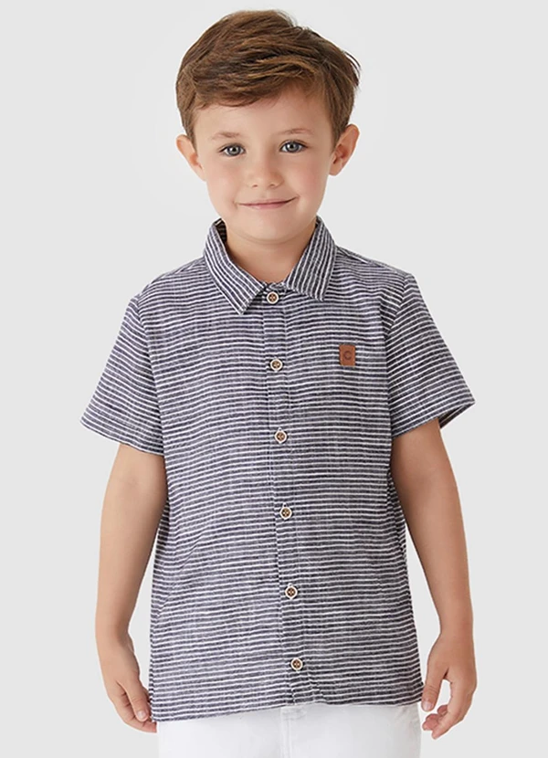 Carinhoso - Conjunto Listrada com Sarja Menino Cinza 2