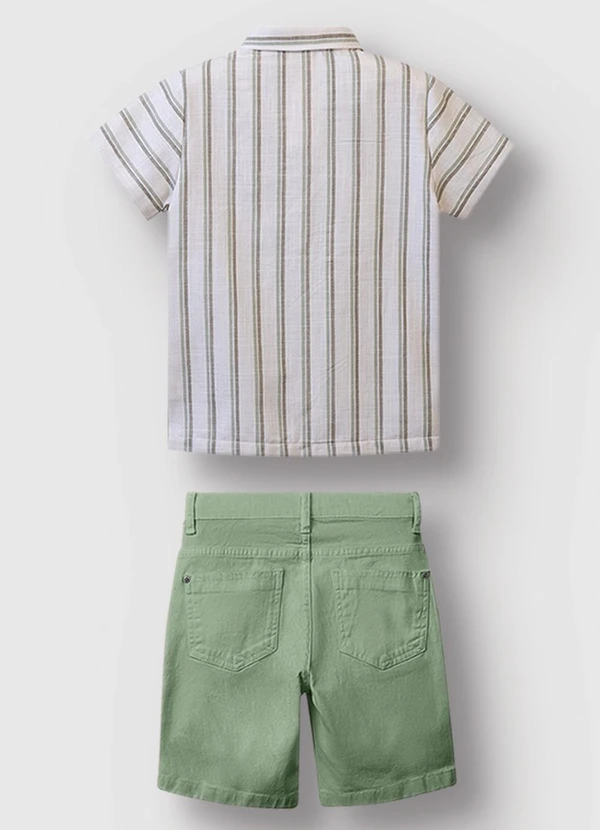 Carinhoso - Conjunto Listrada com Sarja Menino Verde 2