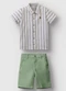 Carinhoso - Conjunto Listrada com Sarja Menino Verde - variação: Verde