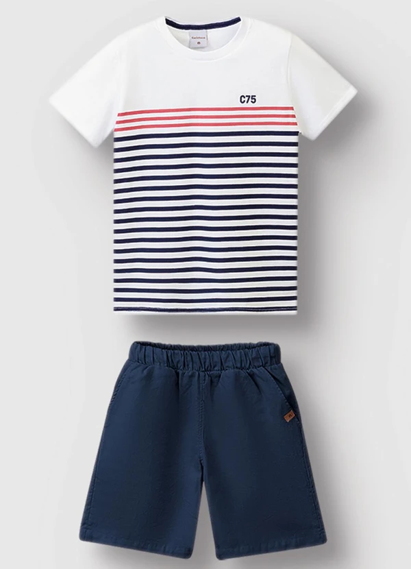 Carinhoso - Conjunto Listrado Branco