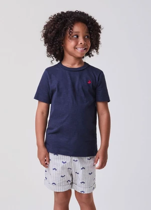 Bimbi - Conjunto Listrado com Caranguejos Marinho - BIMBI