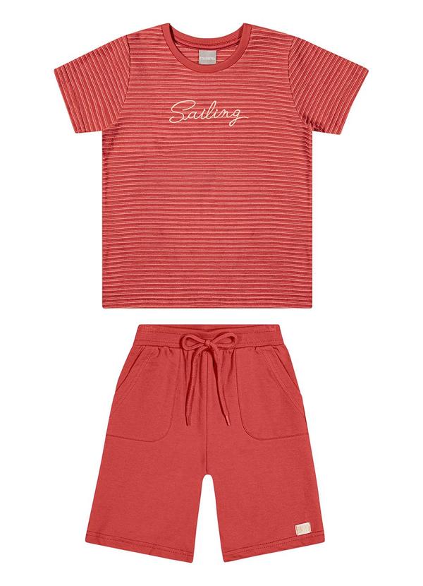 Colorittá - Conjunto  Listrado Náutico Colorittá Vermelho