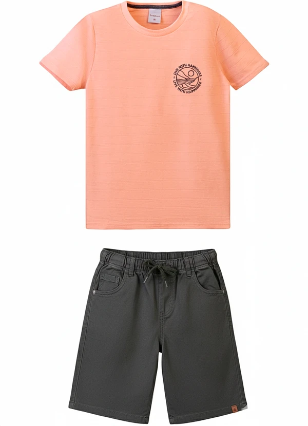 Carinhoso - Conjunto Live With Happiness Linho Salmão