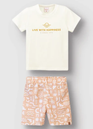 Carinhoso - Conjunto Live With Happiness Off White - CARINHOSO