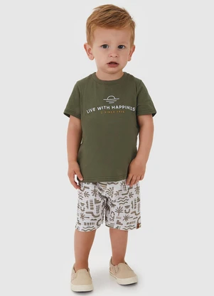 Carinhoso - Conjunto Live With Happiness Verde Musgo - CARINHOSO