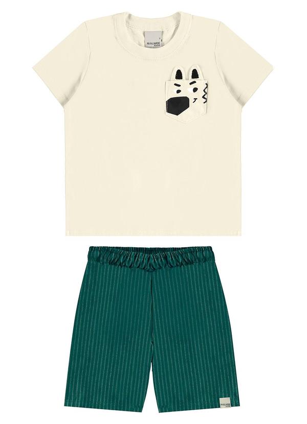 Malwee Kids - Conjunto Lobo com Moletinho Listrado Off White 2