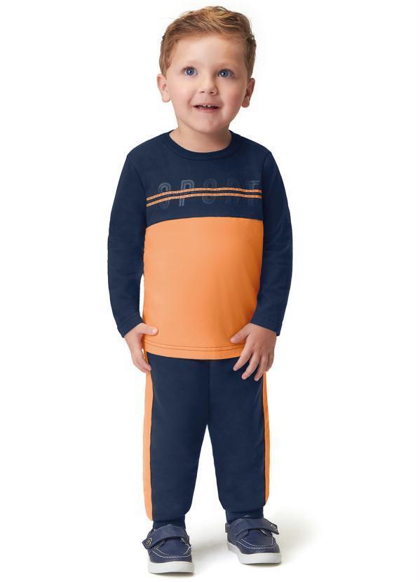 Marisol - Conjunto Longo Moletom Infantil Masculino Azul