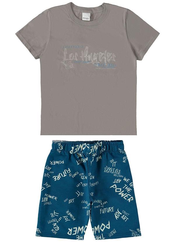 Malwee Kids - Conjunto Los Angeles em Moletinho Menino Taupe