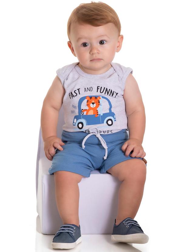 Sempre Kids - Conjunto Mac Cotton / Moletinho Diagonal Mescla