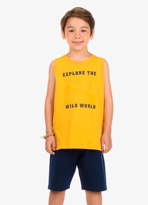Rovi Kids - Conjunto Machao com Bermuda Amarelo - ROVI KIDS