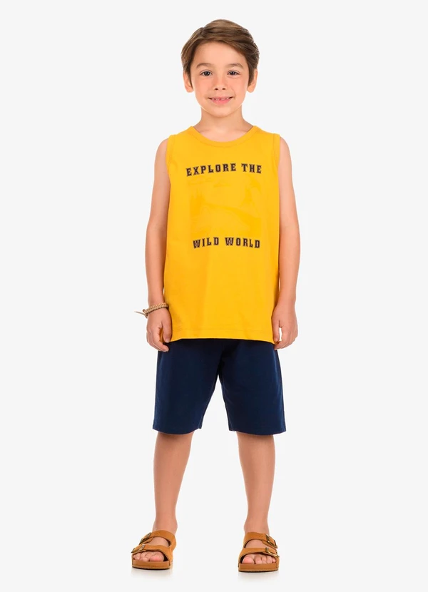 Rovi Kids - Conjunto Machao com Bermuda Amarelo 3