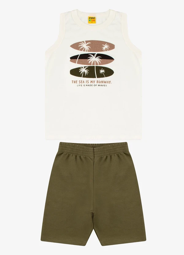 Rovi Kids - Conjunto Machao com Bermuda Bege 6