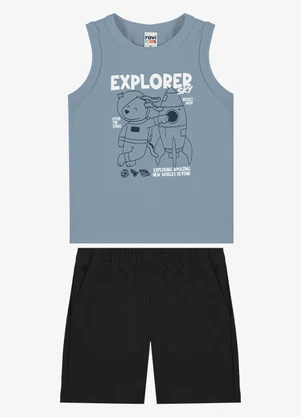 Rovi Kids - Conjunto Machão com Bermuda Infantil Azul - ROVI KIDS