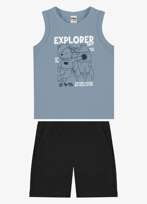 Rovi Kids - Conjunto Machão com Bermuda Infantil Azul - ROVI KIDS