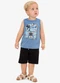 Rovi Kids - Conjunto Machão com Bermuda Infantil Marrom - variação: Azul