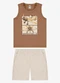 Rovi Kids - Conjunto Machão com Bermuda Infantil Marrom - variação: Marrom