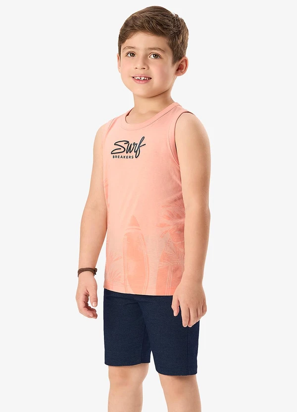 Rovi Kids - Conjunto Machão com Bermuda Infantil Rosa