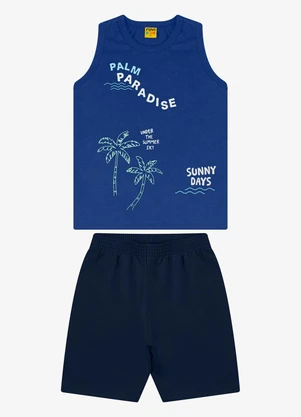 Rovi Kids - Conjunto Machão com Bermuda Masculino Azul - ROVI KIDS