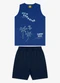 Rovi Kids - Conjunto Machão com Bermuda Masculino Preto - variação: Azul