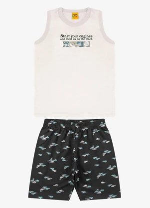 Rovi Kids - Conjunto Machão com Bermuda Masculino Bege - ROVI KIDS