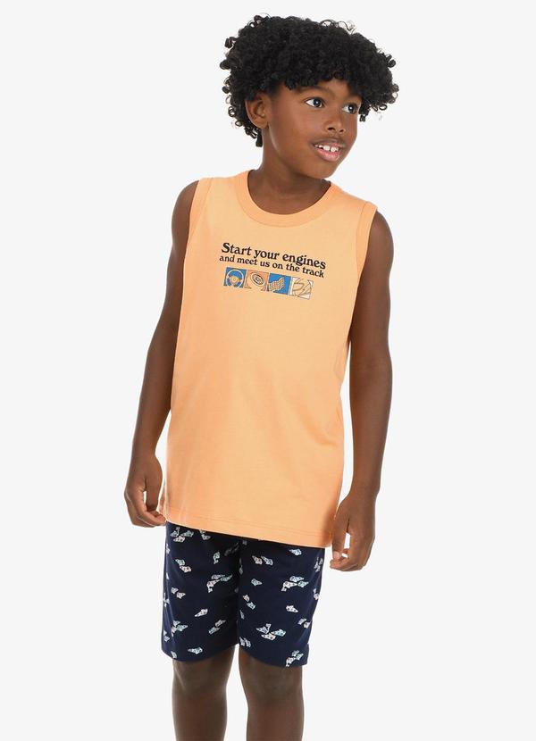 Rovi Kids - Conjunto Machão com Bermuda Masculino Laranja
