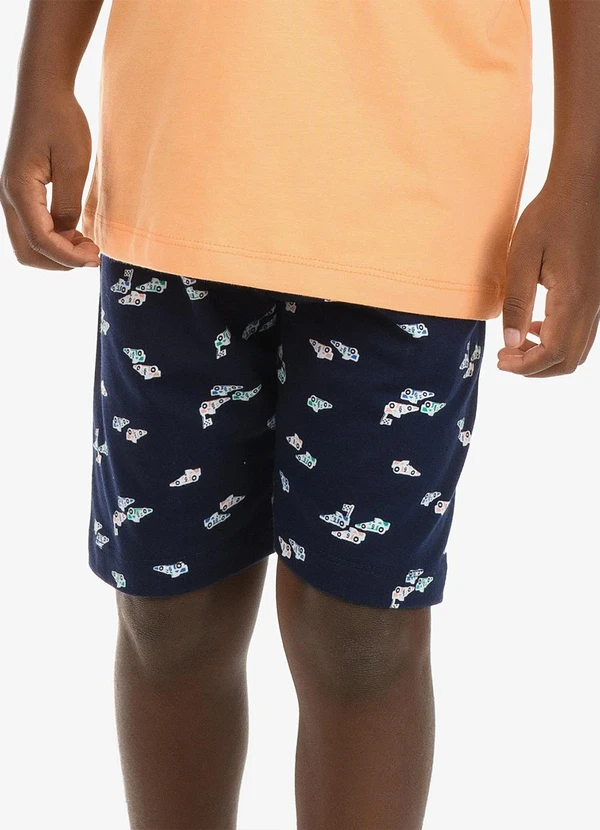 Rovi Kids - Conjunto Machão com Bermuda Masculino Laranja 5
