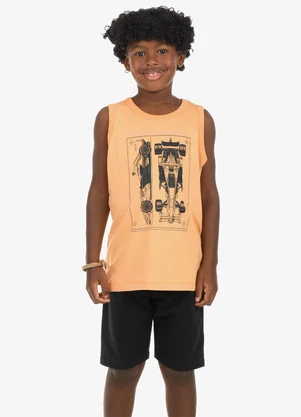 Rovi Kids - Conjunto Machão com Bermuda Masculino Laranja - ROVI KIDS