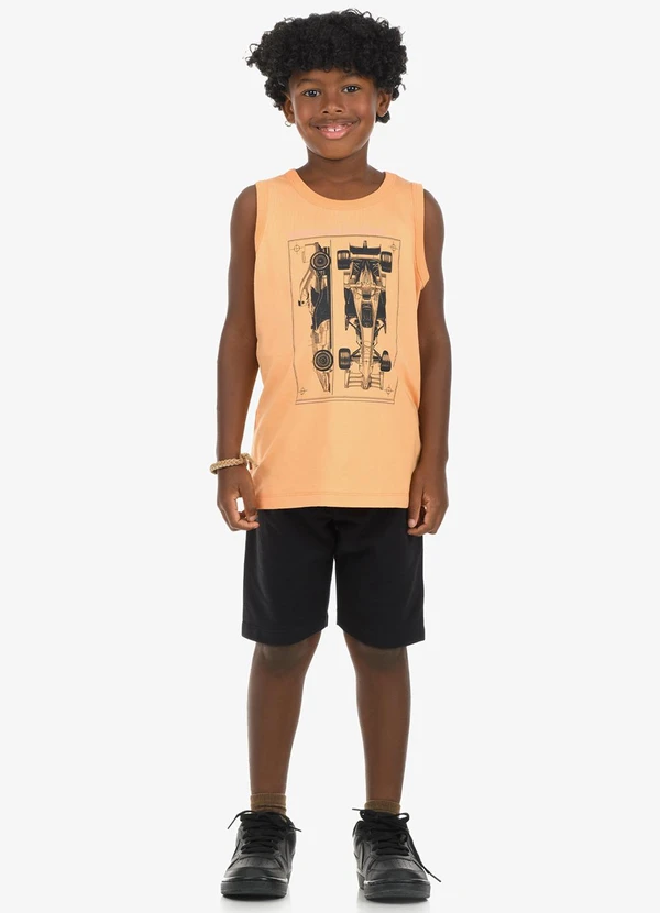 Rovi Kids - Conjunto Machão com Bermuda Masculino Laranja 3