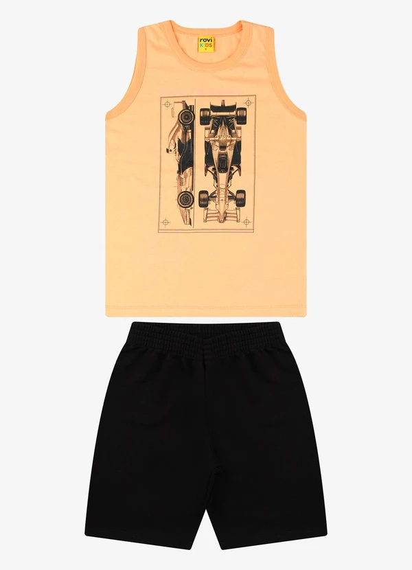 Rovi Kids - Conjunto Machão com Bermuda Masculino Laranja 6