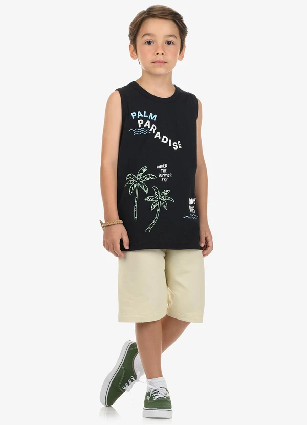 Rovi Kids - Conjunto Machão com Bermuda Masculino Preto 3