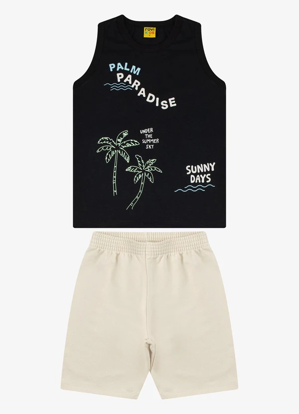 Rovi Kids - Conjunto Machão com Bermuda Masculino Preto 6