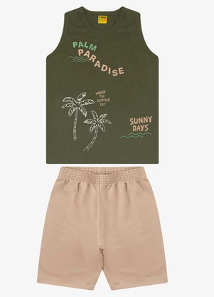 Rovi Kids - Conjunto Machão com Bermuda Masculino Verde - ROVI KIDS